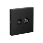 Розетка компьютерная + телевизионная 2-м СП ArtGallery RJ45 кат.5E + TV механизм карбон SE GAL001089 — изображение 3