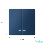 Выключатель 2-кл. ArtGallery (сх. 5а) 10AX с подсветкой механизм аквамарин SE GAL001153 — изображение 4