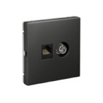 Розетка компьютерная + телевизионная 2-м СП ArtGallery RJ45 кат.5E + TV механизм базальт SE GAL001489 — изображение 2
