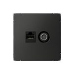 Розетка компьютерная + телевизионная 2-м СП ArtGallery RJ45 кат.5E + TV механизм базальт SE GAL001489