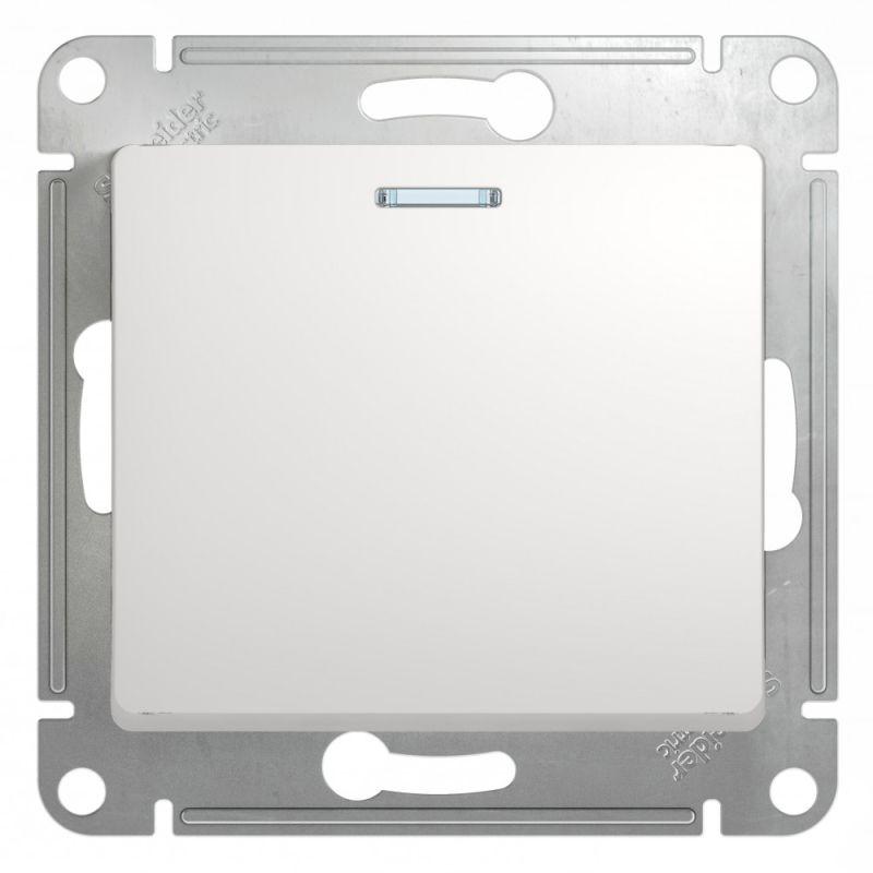 GSL000113_2.jpeg Выключатель 1-кл. СП Glossa 10А IP20 (сх. 1а) 10AX с подсветкой механизм бел. SE GSL000113 — изображение 1