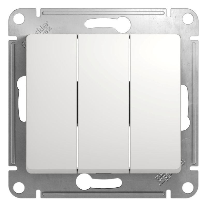 GSL000131_2.jpeg Выключатель 3-кл. СП Glossa 10А IP20 (сх. 1+1+1) 10AX механизм бел. SE GSL000131 — изображение 1