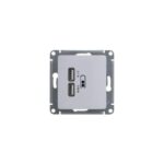 Розетка USB 2-м СП Glossa тип A+A 5В/2.1А 2х5В/1.05А механизм бел. SE GSL000133 — изображение 2