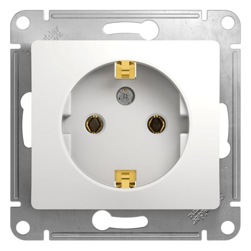 GSL000143_2.jpeg Розетка 1-м СП Glossa 16А IP20 с заземл. механизм бел. SE GSL000143 — изображение 1