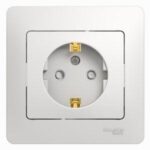 Розетка 1-м СП Glossa 16А IP20 с заземл. защ. шторки в сборе бел. SE GSL000144 — изображение 2