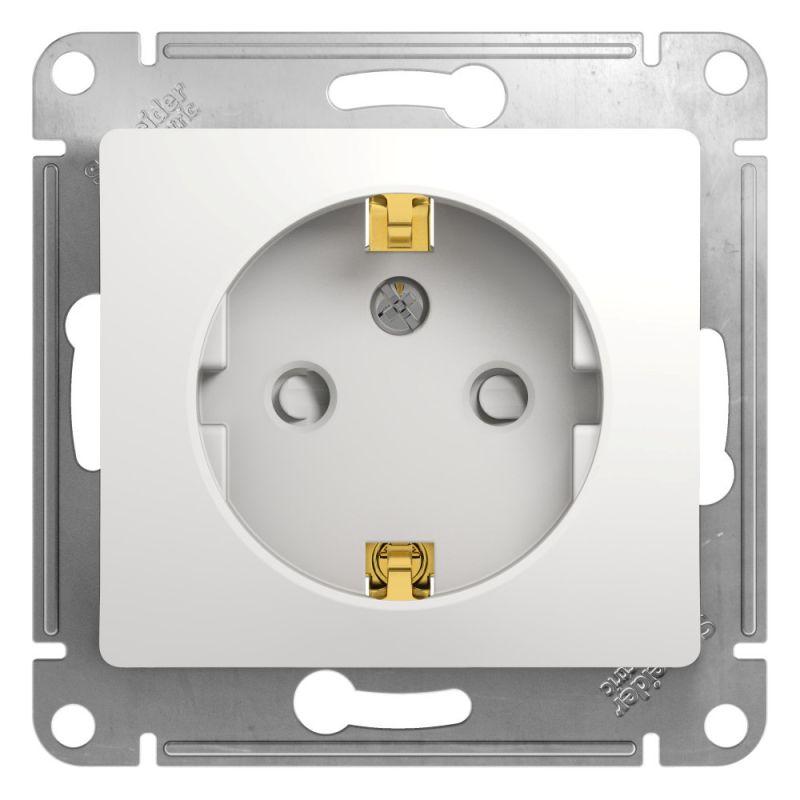 GSL000145_1.jpeg Розетка 1-м СП Glossa 16А IP20 с заземл. защ. шторки механизм бел. SE GSL000145 — изображение 1