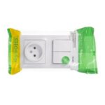 Блок комбинированный Glossa (розетка + 2-кл. выкл.) бел. SE GSL000172 — изображение 4