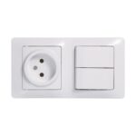 Блок комбинированный Glossa (розетка + 2-кл. выкл.) бел. SE GSL000172 — изображение 3