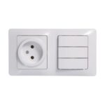 Блок комбинированный Glossa (розетка + 3-кл. выкл.) бел. SE GSL000176 — изображение 6