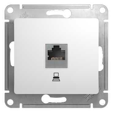 GSL000181K_7.jpeg Розетка компьютерная 1-м СП Glossa RJ45 кат.5E механизм бел. SE GSL000181K — изображение 1