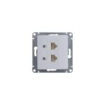 Розетка компьютерная 2-м Glossa RJ45 кат.5E механизм бел. SE GSL000185KK — изображение 3