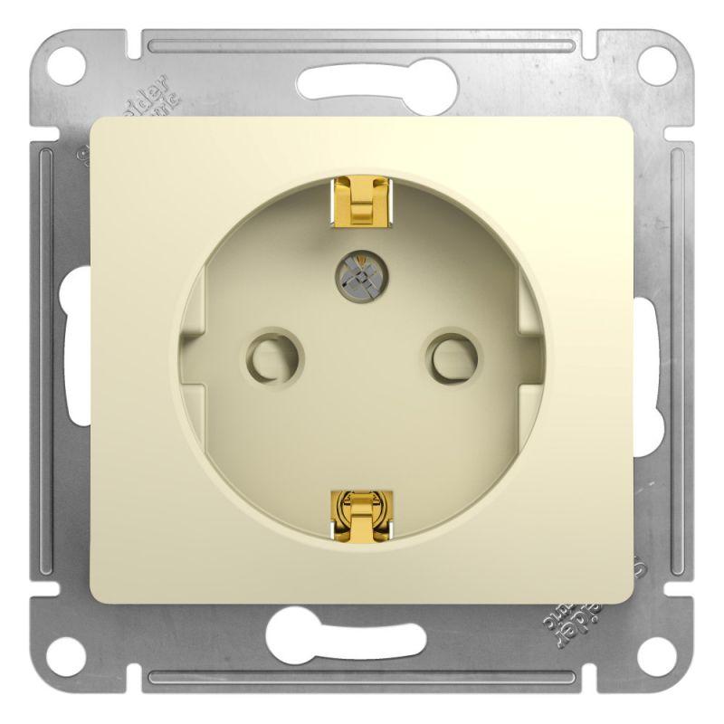 GSL000245_1.jpeg Розетка 1-м СП Glossa 16А IP20 с заземл. защ. шторки механизм беж. SE GSL000245 — изображение 1