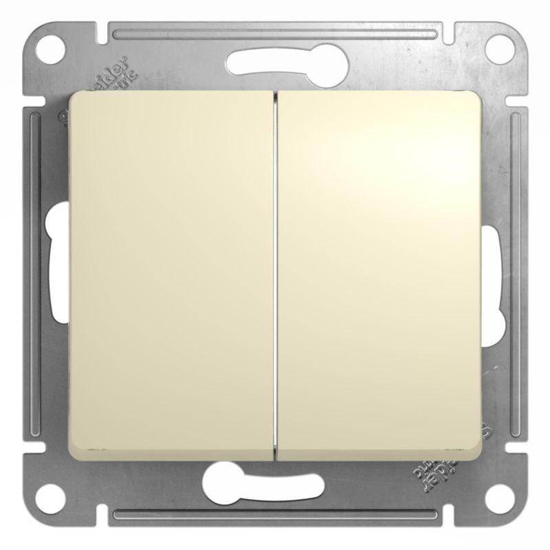 GSL000265_1.jpeg Переключатель проходной 2-кл. СП Glossa 10А IP20 (сх. 6/2) 10AX механизм беж. SE GSL000265 — изображение 1