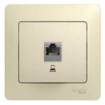 Розетка компьютерная 1-м СП Glossa RJ45 кат.5E механизм беж. SE GSL000281K — изображение 2