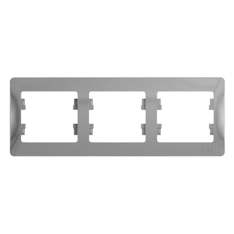 GSL000303_4.jpeg Рамка 3-м Glossa горизонт. алюм. SE GSL000303 — изображение 1