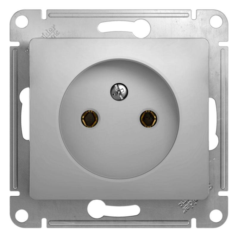 GSL000341_1.jpeg Розетка 1-м СП Glossa 16А IP20 без заземл. механизм алюм. SE GSL000341 — изображение 1