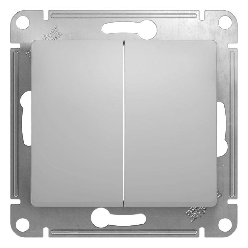 GSL000365_1.jpeg Переключатель проходной 2-кл. СП Glossa 10А IP20 (сх. 6/2) 10AX механизм алюм. SE GSL000365 — изображение 1