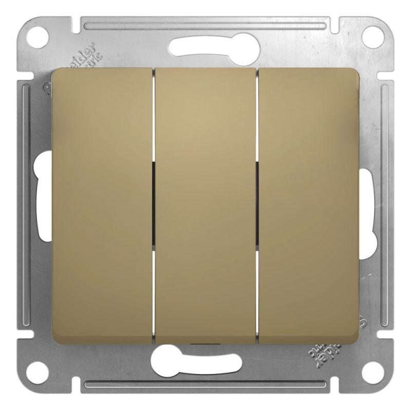 GSL000431_1.jpeg Выключатель 3-кл. СП Glossa 10А IP20 (сх. 1+1+1) 10AX механизм титан SE GSL000431 — изображение 1