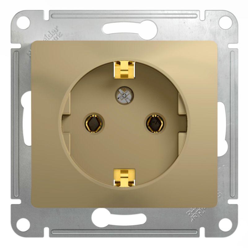 GSL000443_1.jpeg Розетка 1-м СП Glossa 16А IP20 с заземл. механизм титан SE GSL000443 — изображение 1