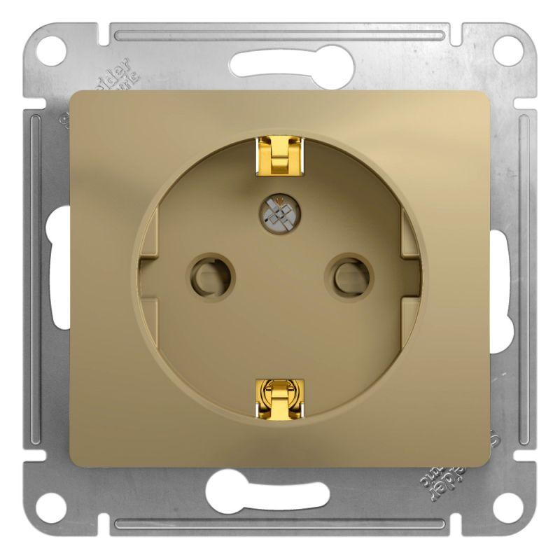 GSL000445_1.jpeg Розетка 1-м СП Glossa 16А IP20 с заземл. защ. шторки механизм титан SE GSL000445 — изображение 1