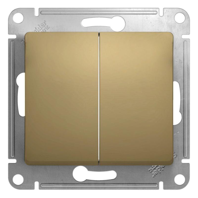 GSL000451_1.jpeg Выключатель 2-кл. СП Glossa 10А IP20 (сх. 5) 10AX механизм титан SE GSL000451 — изображение 1