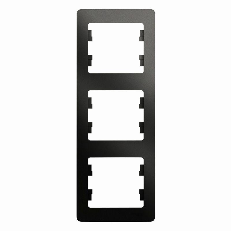GSL000707_2.jpeg Рамка 3-м Glossa вертикал. антрацит SE GSL000707 — изображение 1