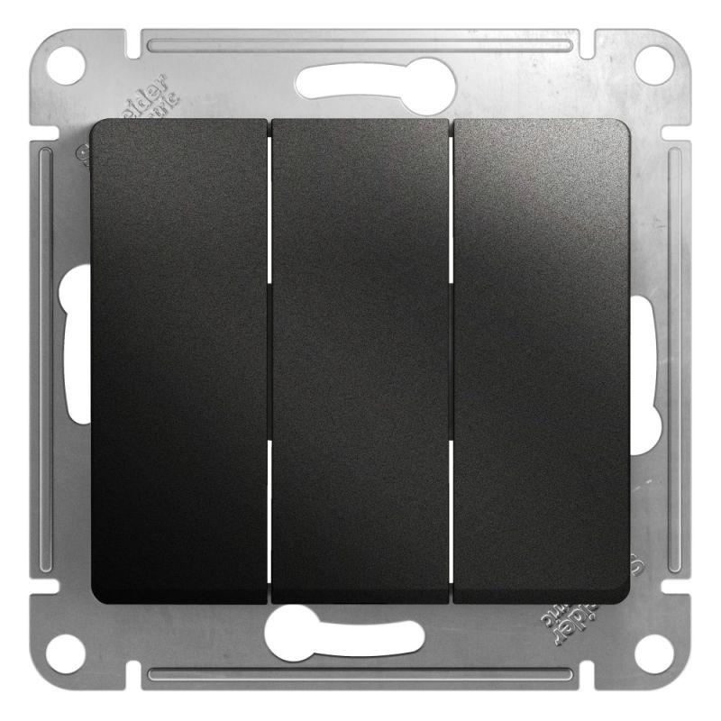 GSL000731_1.jpeg Выключатель 3-кл. СП Glossa 10А IP20 (сх. 1+1+1) 10AX механизм антрацит SE GSL000731 — изображение 1