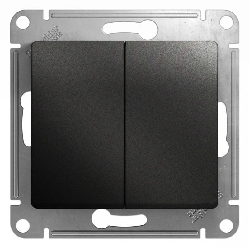 GSL000751_1.jpeg Выключатель 2-кл. СП Glossa 10А IP20 (сх. 5) 10AX механизм антрацит SE GSL000751 — изображение 1