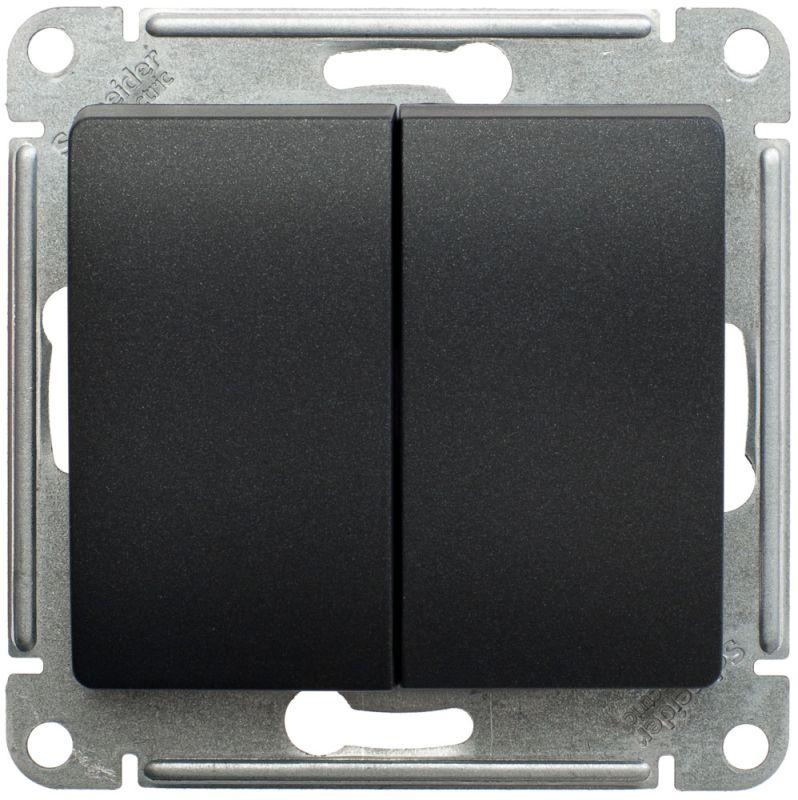 GSL000765_1.jpeg Переключатель проходной 2-кл. СП Glossa 10А IP20 (сх. 6) 10AX механизм антрацит SE GSL000765 — изображение 1