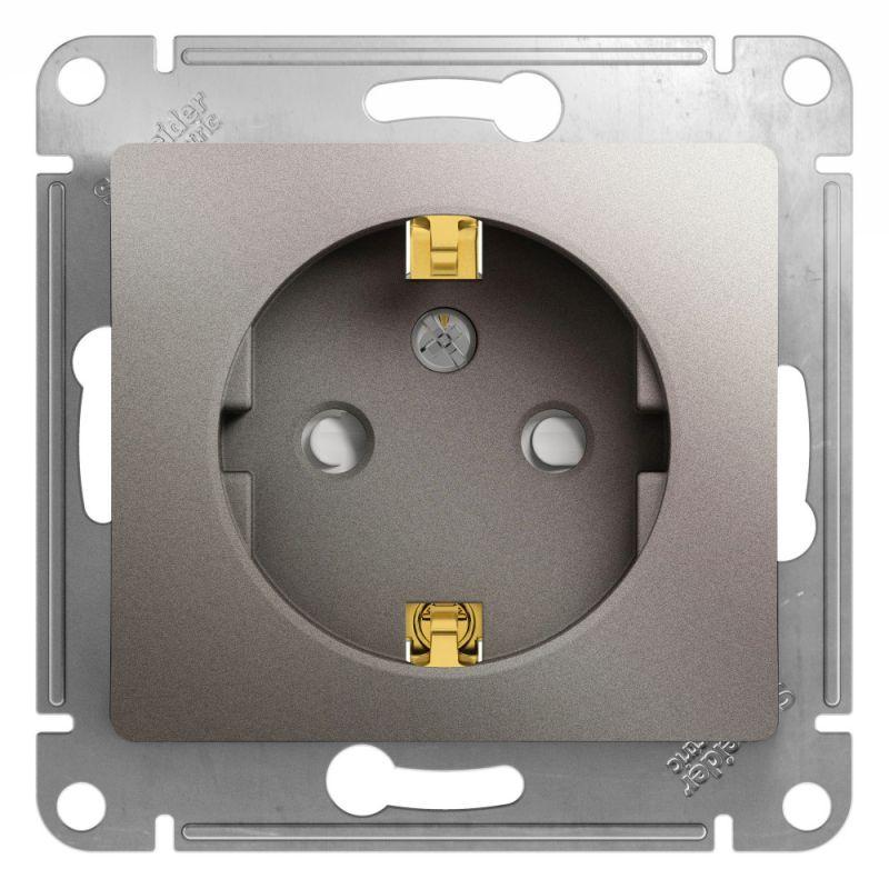 GSL001245_1.jpeg Розетка 1-м СП Glossa 16А IP20 250В с заземл. защ. шторки механизм платина SE GSL001245 — изображение 1