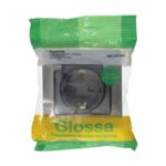 Розетка 1-м СП Glossa 16А IP44 250В с заземл. защ. шторки с крышкой в сборе платина SE GSL001248 — изображение 2