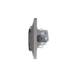 Розетка 1-м СП Glossa 16А IP44 250В с заземл. защ. шторки с крышкой в сборе платина SE GSL001248 — изображение 6