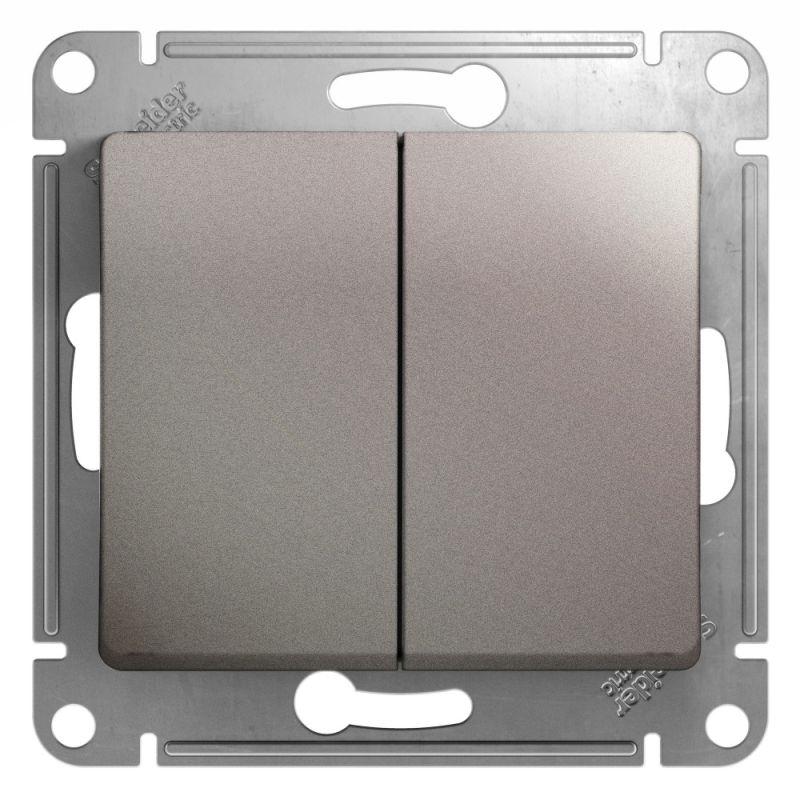 GSL001265_1.jpeg Переключатель проходной 2-кл. СП Glossa 10А IP20 (сх. 6) 10AX механизм платина SE GSL001265 — изображение 1