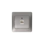 Розетка компьютерная 1-м Glossa RJ45 кат.5E механизм платина SE GSL001281K — изображение 3