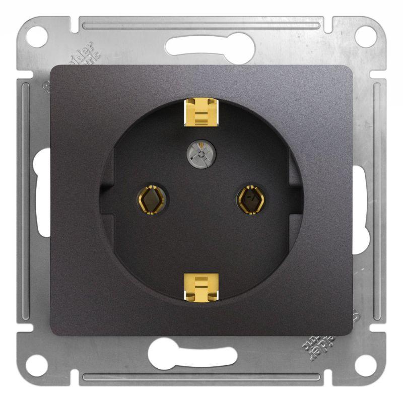 GSL001343_1.jpeg Розетка 1-м СП Glossa 16А IP20 250В с заземл. механизм графит SE GSL001343 — изображение 1