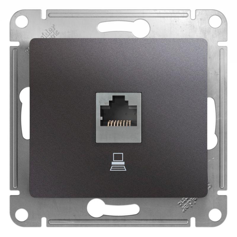 GSL001381K_1.jpeg Розетка компьютерная 1-м Glossa RJ45 кат.5E механизм графит SE GSL001381K — изображение 1