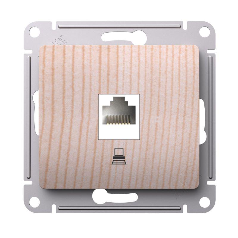 GSL001581K_1.jpeg Розетка компьютерная Glossa RJ45 кат.5Е механизм сосна SE GSL001581K — изображение 1