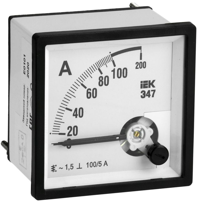 IPA10-6-0100-E_1.jpeg Амперметр Э47 72х72мм 100/5А кл. точн. 1.5 IEK IPA10-6-0100-E — изображение 1