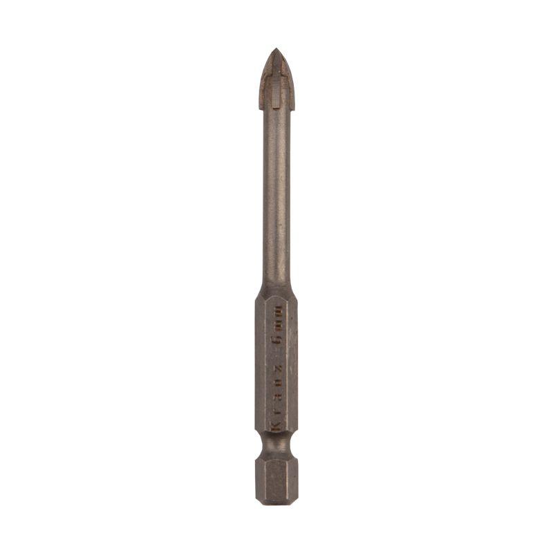 KR-91-0649_1.jpeg Сверло по стеклу и керамике 6мм 4 грани шестигранный хвостовик Kranz KR-91-0649 — изображение 1