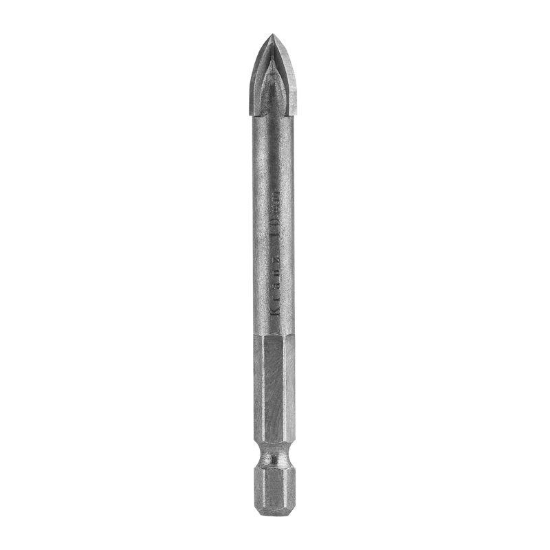KR-91-0651_1.jpeg Сверло по стеклу и керамике 10мм 4 грани шестигранный хвостовик Kranz KR-91-0651 — изображение 1