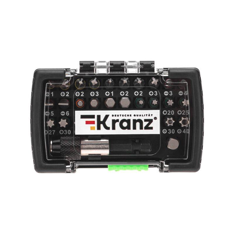 KR-92-0464_1.jpeg Набор бит с магнитным держателем пластиковый кейс 32 шт Kranz KR-92-0464 — изображение 1