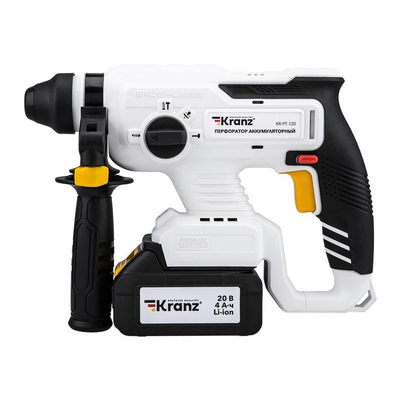KR-PT-120_1.jpeg Перфоратор аккумуляторный SDS-plus 2.2Дж 1х4А.ч в кейсе Kranz KR-PT-120 — изображение 1
