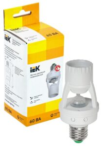 Датчик движения ДД 045 E27 60Вт угол обз. 360град. 6м IP20 бел. IEK LDD10-045-60-001 — изображение 2