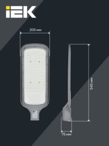 Светильник светодиодный ДКУ 1012-150Ш 5000К IP65 уличный консольный сер. IEK LDKU1-1012-150-5000-K03 — изображение 5