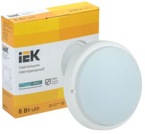 Светильник светодиодный ДПО 4001 8Вт 4000К IP54 круг бел. IEK LDPO0-4001-8-4000-K01 — изображение 2