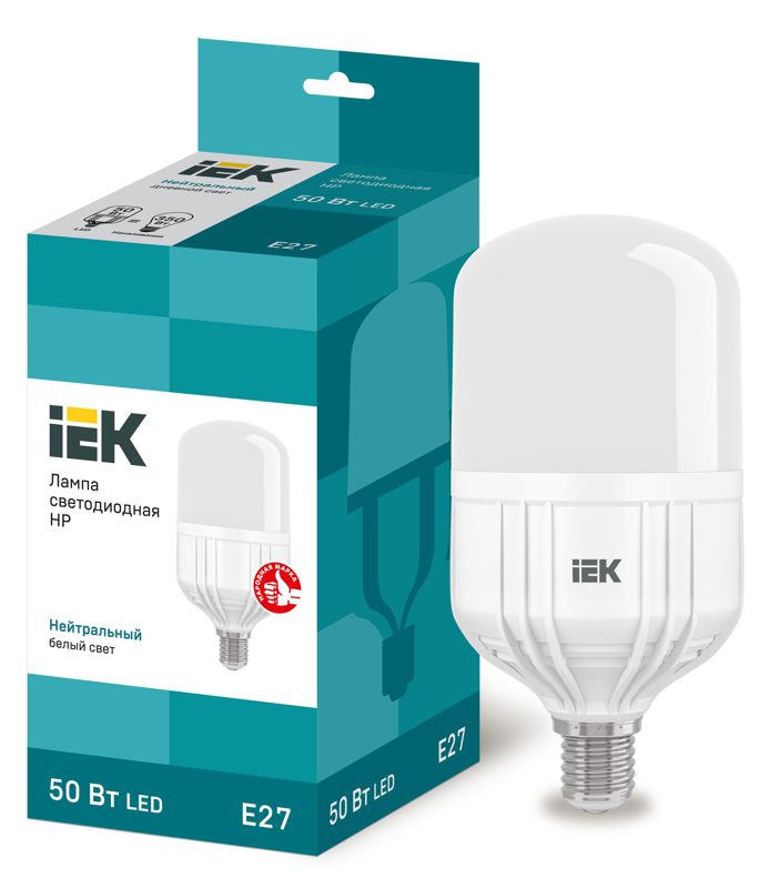 LLE-HP-50-230-40-E27_1.jpeg Лампа светодиодная HP 50Вт 4000К нейтр. бел. E27 230В IEK LLE-HP-50-230-40-E27 — изображение 1