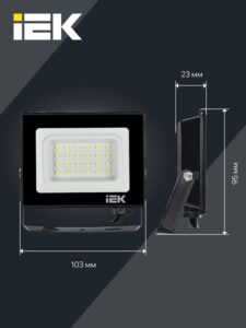 Прожектор светодиодный СДО 06-20 4000К IP65 черн. IEK LPDO601-20-40-K02 — изображение 2