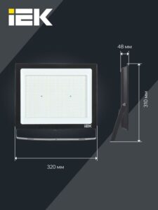 Прожектор светодиодный СДО 06-200 6500К IP65 черн. IEK LPDO601-200-65-K02 — изображение 3