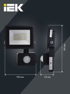 Прожектор светодиодный СДО 06-20Д 6500К IP54 с ДД черн. IEK LPDO602-20-65-K02 — изображение 2