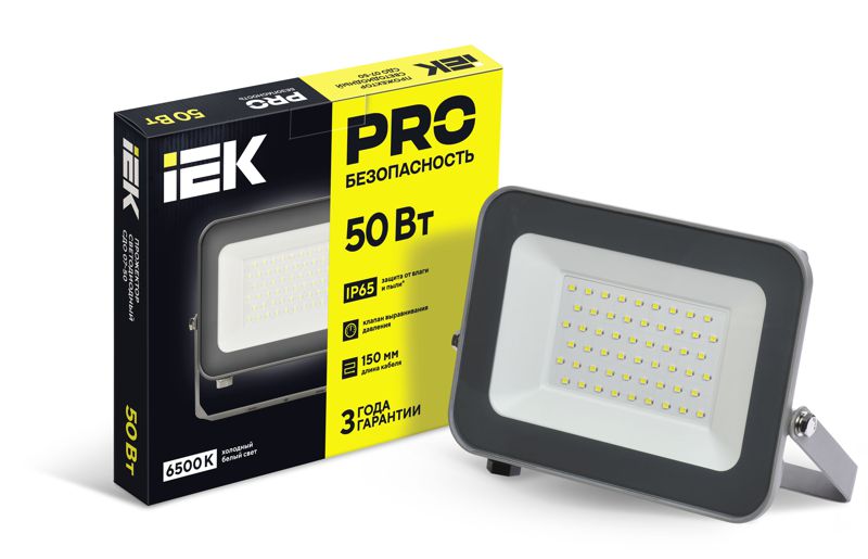 LPDO701-50-K03_1.jpeg Прожектор светодиодный СДО 07-50 50Вт 6500К IP65 сер. IEK LPDO701-50-K03 — изображение 1